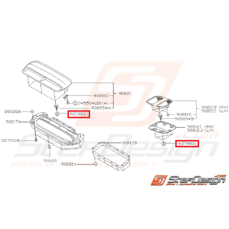 Ecrou à embase prise d'air capot IMPREZA GT 97-98