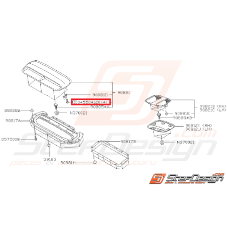 Vis prise d'air SUBARU IMPREZA GT 97-98