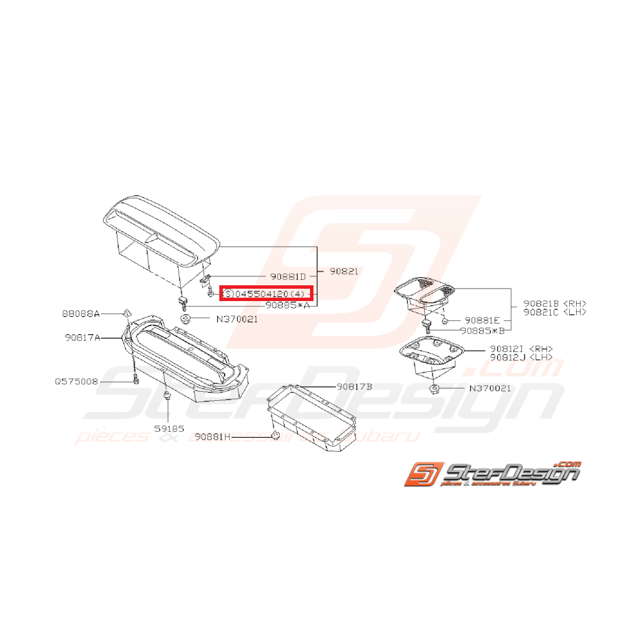 Vis prise d'air SUBARU IMPREZA GT 97-98