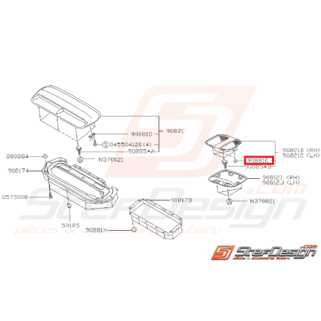 Clips attache prise d'air latérale IMPREZA GT 97-98