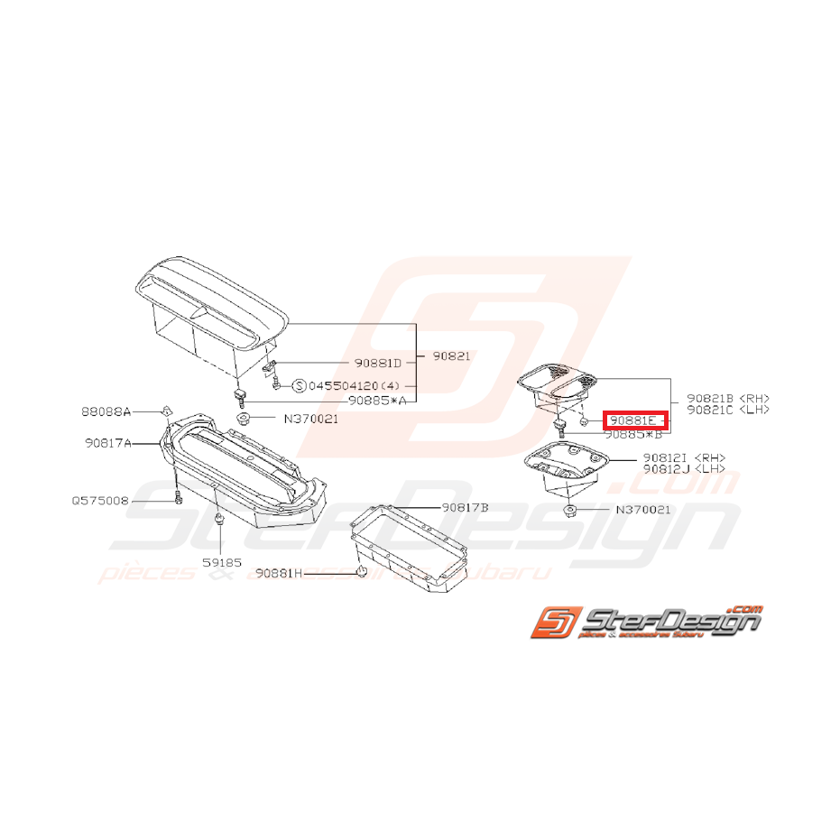 Clips attache prise d'air latérale IMPREZA GT 97-98