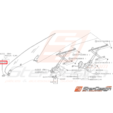 Glissière de vitre avant SUBARU GT 93-00