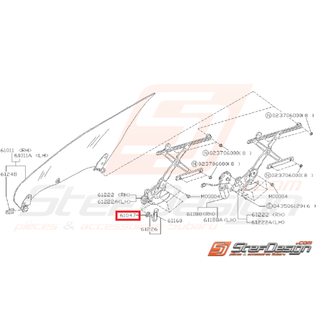 Rondelle plastique de poignée lève vitre SUBARU GT 93-97