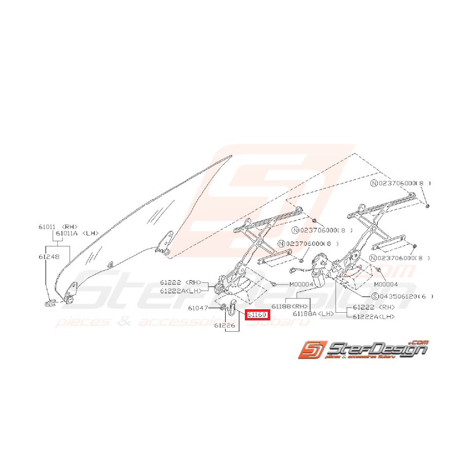 Poignée de lève-vitre SUBARU GT 98-00