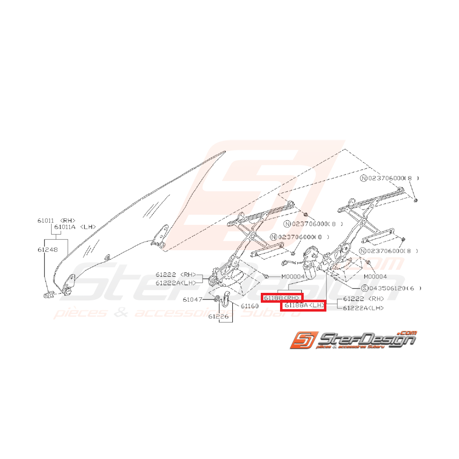 Moteur lève vitre avant SUBARU GT 93-00