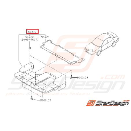 Carter sous moteur SUBARU GT 95-96