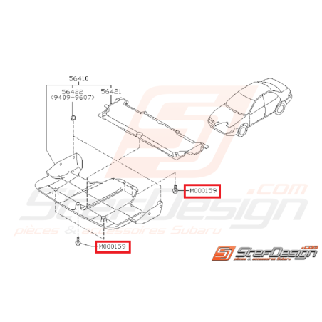 Vis de carter moteur inférieur WRX/STI 01-07 GT 93-00 et diffuseur arriere STI 06-07