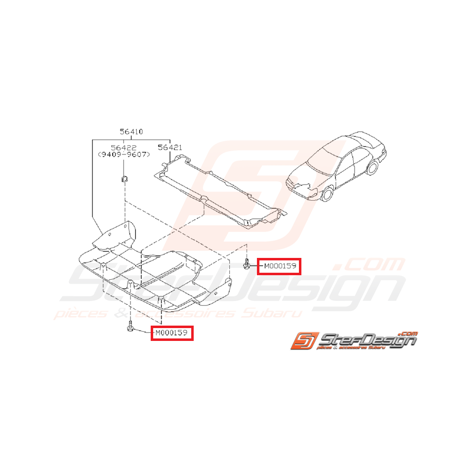 Vis de carter moteur inférieur WRX/STI 01-07 GT 93-00 et diffuseur arriere STI 06-07