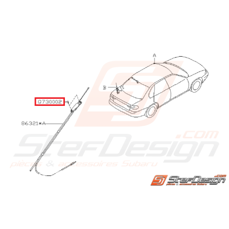 Vis de fixation d'antenne de toit SUBARU GT 93-00