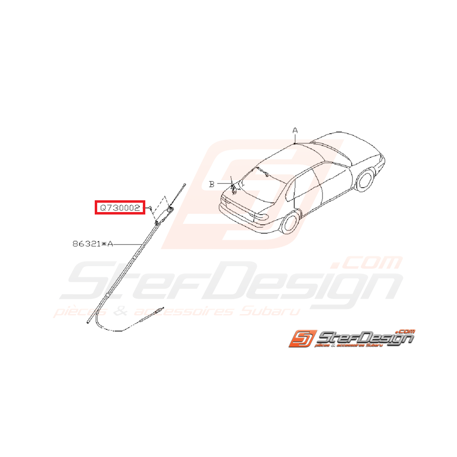 Vis de fixation d'antenne de toit SUBARU GT 93-00