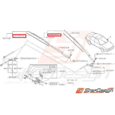 Balais d'essuie glace SUBARU GT 94-97