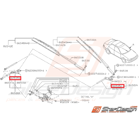 Capuchon de pivot d'essuie glace SUBARU GT 93-00