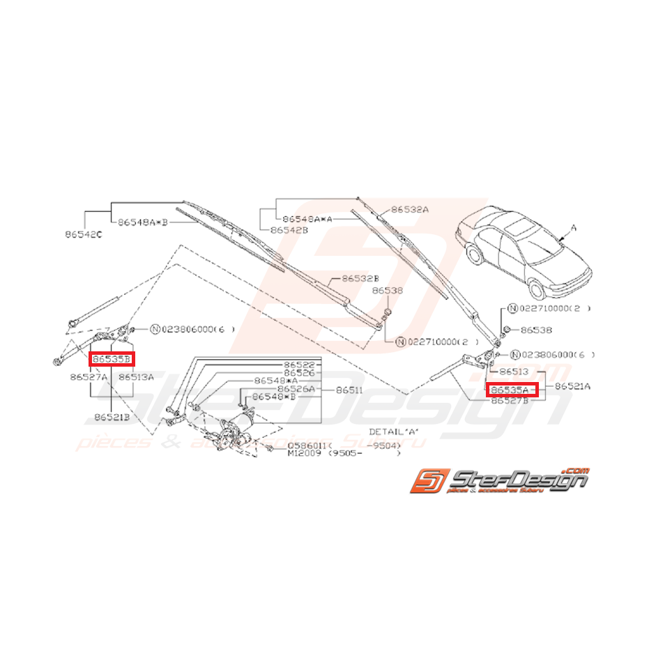 Capuchon de pivot d'essuie glace SUBARU GT 93-00
