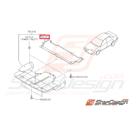 Isolant de carter sous moteur SUBARU GT 95-96