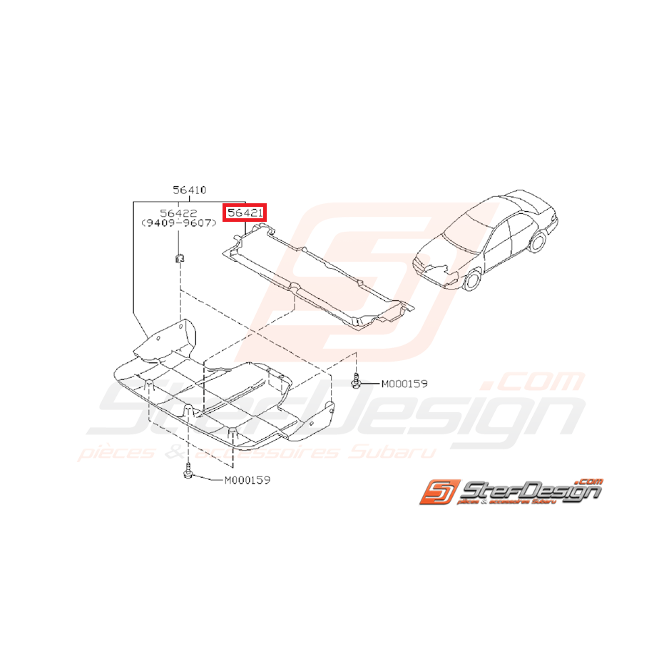 Isolant de carter sous moteur SUBARU GT 95-96
