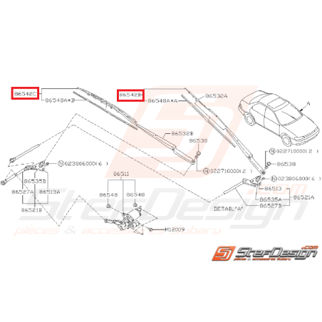 Balais d'essuie glace complet SUBARU GT 93-00