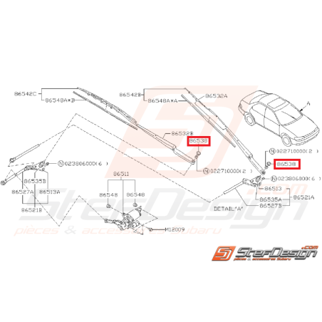 Bouchon balais d'essuie glace SUBARU GT 93-00 WRX/STI 01-07