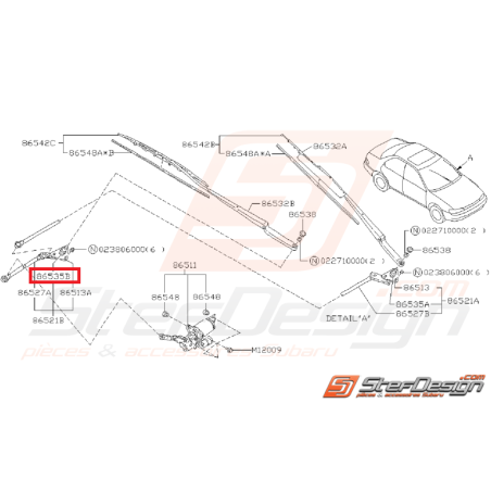 Capuchon de pivot d'essuie glace SUBARU GT 93-00