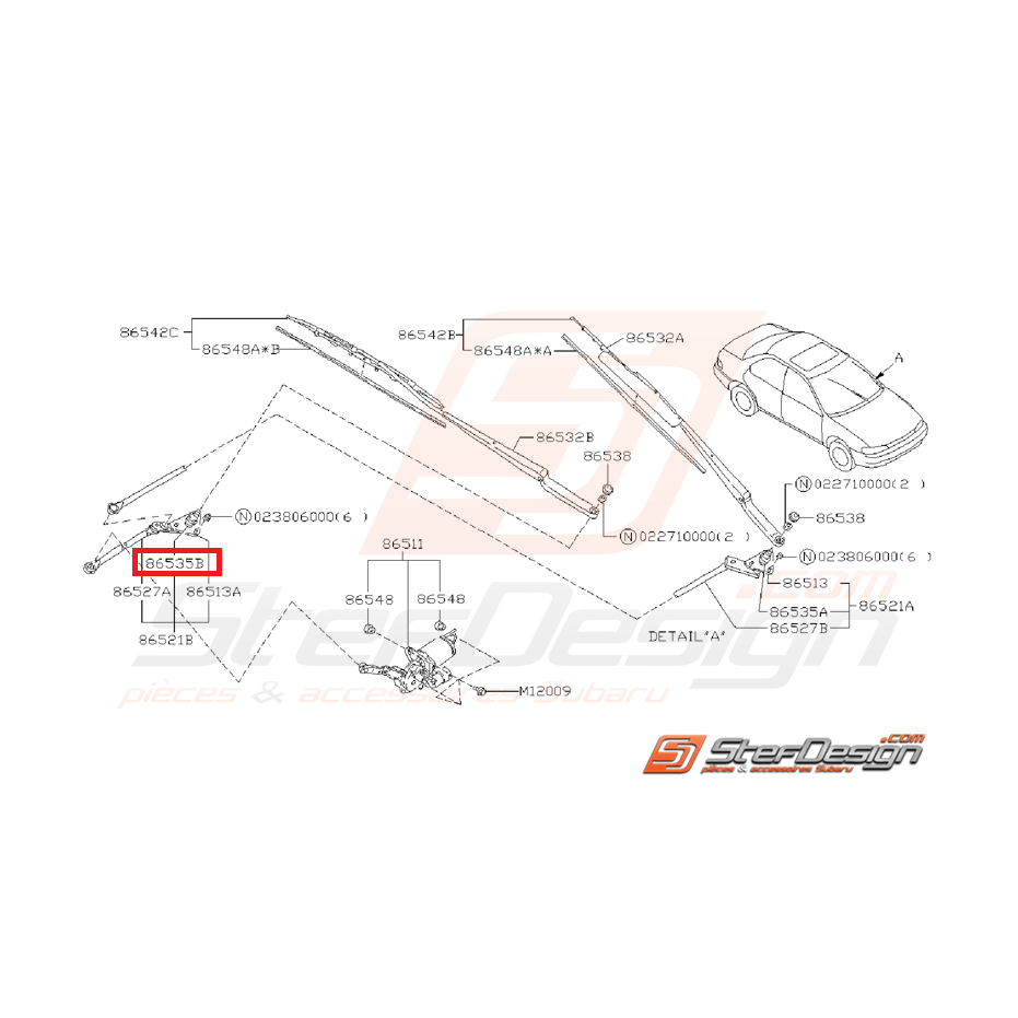 Capuchon de pivot d'essuie glace SUBARU GT 93-00