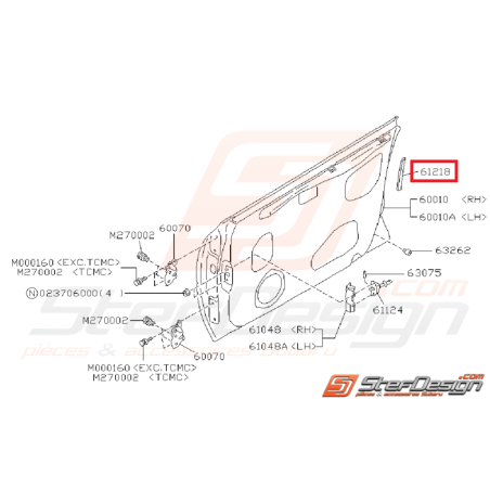 Protection de porte origine SUBARU GT 93-00