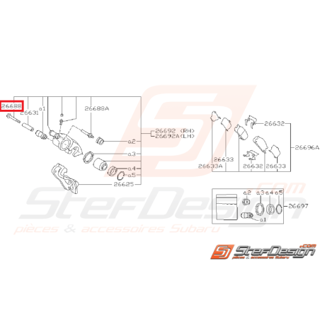 Broche verrouillage frein arrière SUBARU GT 94-98