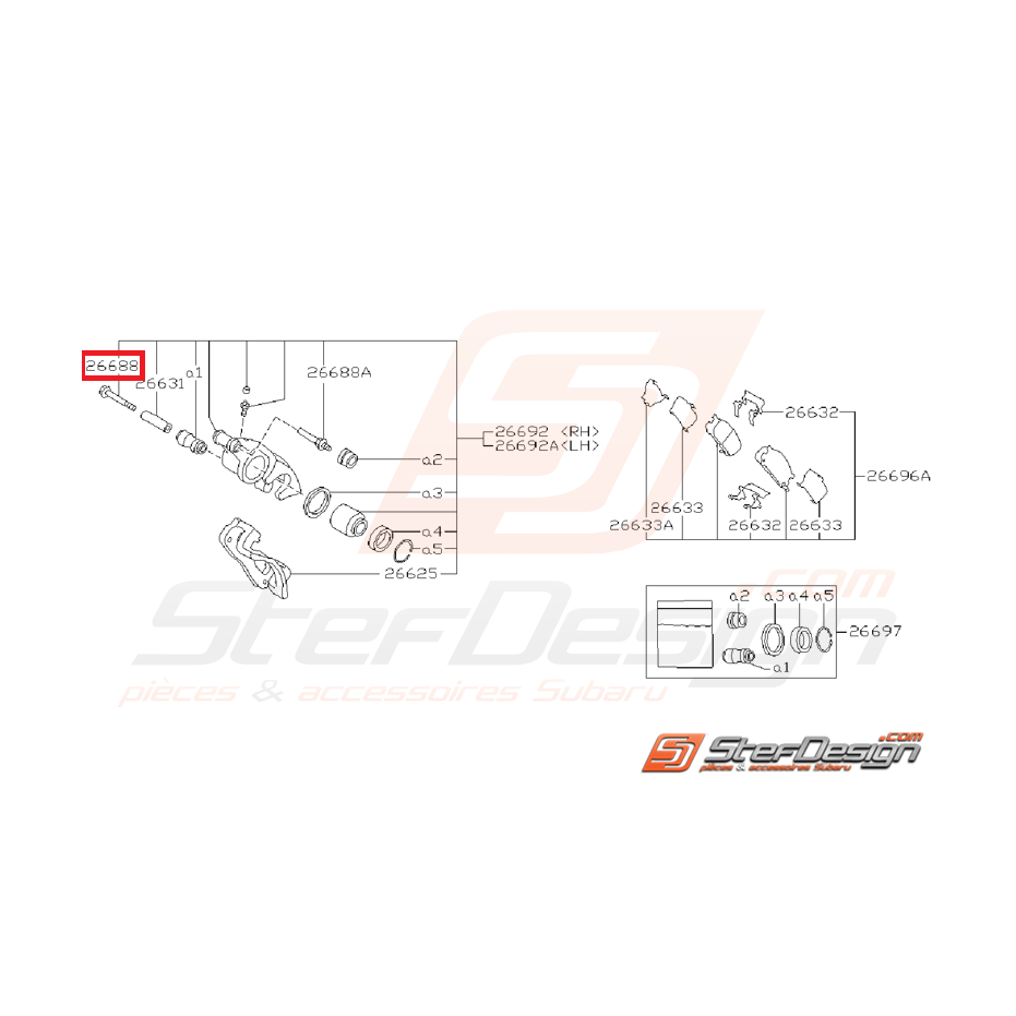 Broche verrouillage frein arrière SUBARU GT 94-98