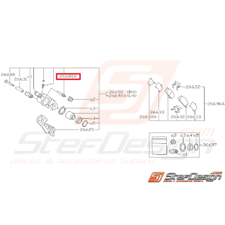 Guide d'étrier avant GT 94-96 et arrière GT 94-98