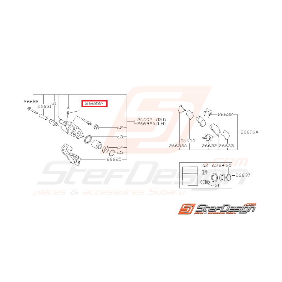 Guide d'étrier avant GT 94-96 et arrière GT 94-98