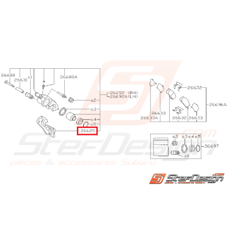 Support de frein arrière SUBARU GT 94-98
