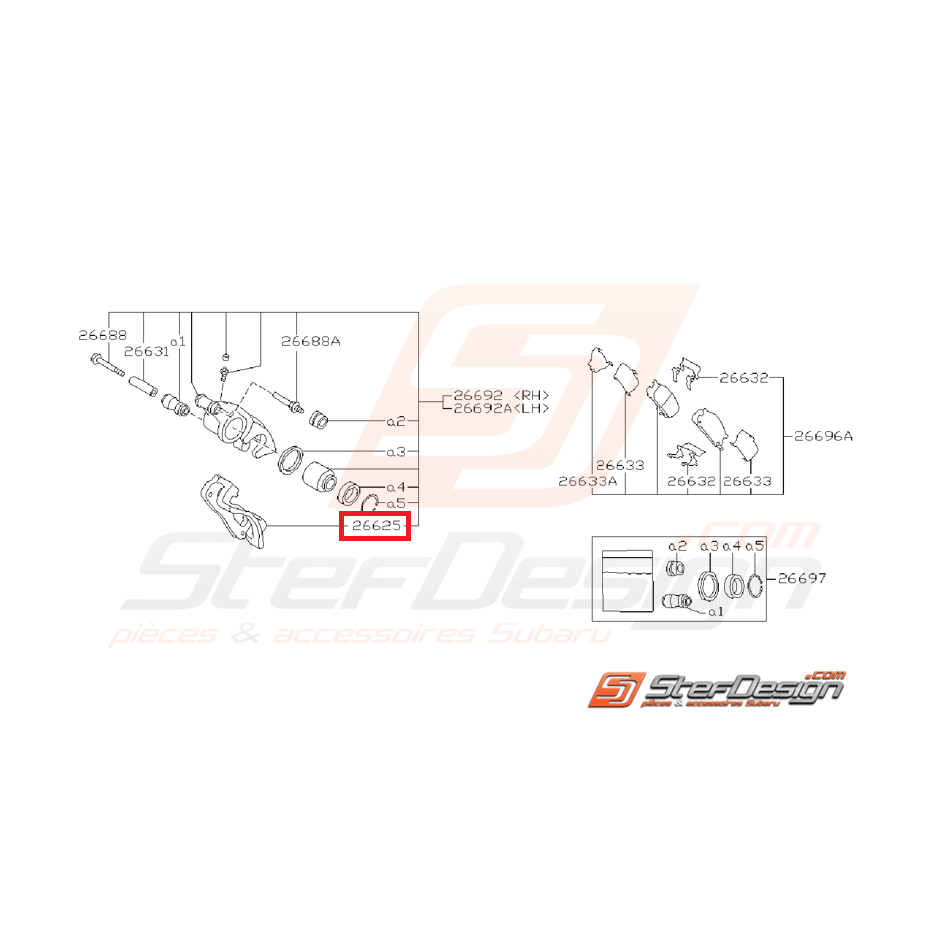 Support de frein arrière SUBARU GT 94-98