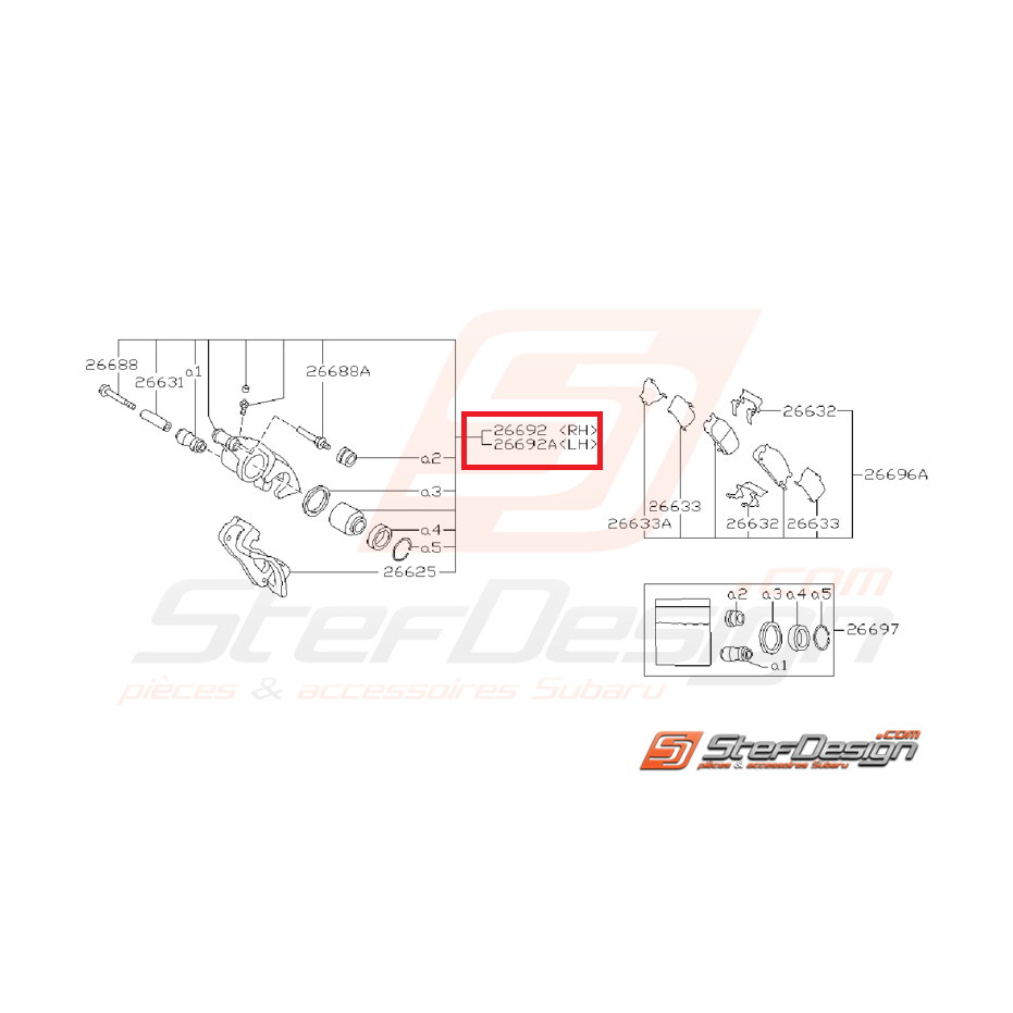 Étrier de frein arrière GT 97-98