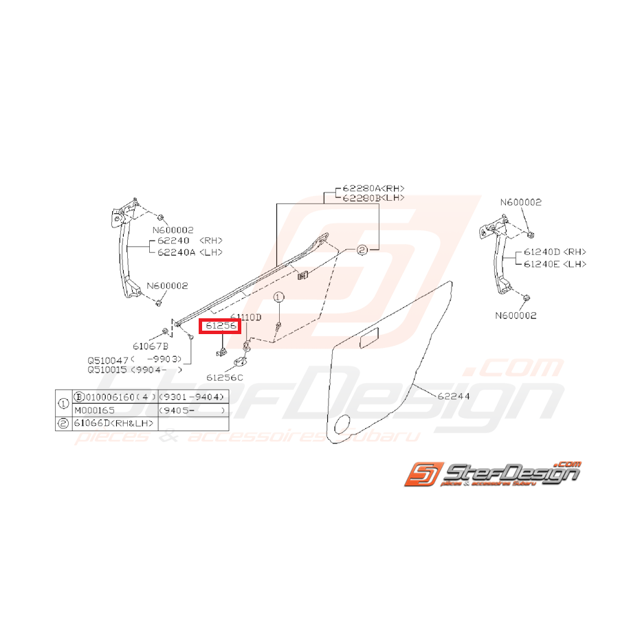 Patin de vitre SUBARU GT 93-00 Patin de vitre SUBARU GT 93-00