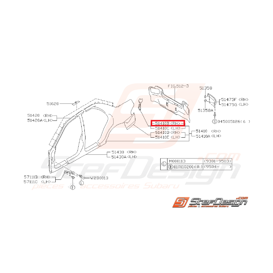 Bout d'aile arrière SUBARU GT 93-00