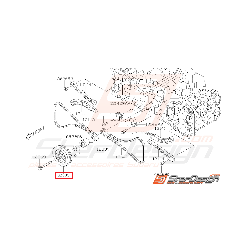 Poulie de vilebrequin origine SUBARU BRZ / GT 86