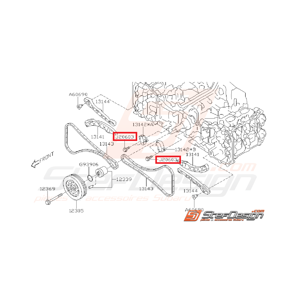Vis de fixation de tendeur de chaîne SUBARU BRZ / TOYOTA GT 86