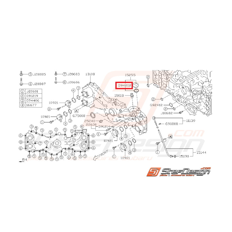 Joint de bouchon remplissage d'huile SUBARU WRX 01-03