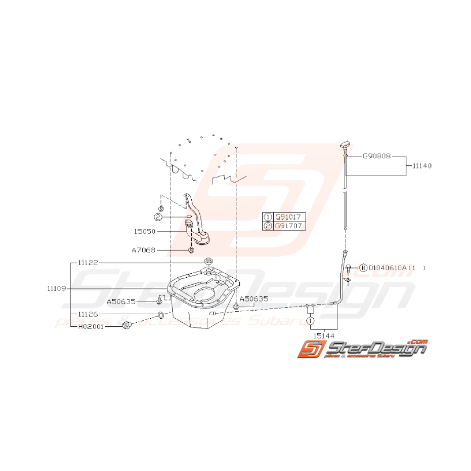 Ensemble Carter D'huile Subaru Impreza GT 08/1995 - 2000