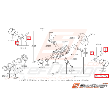 Circlip de pistons SUBARU BRA / TOYOTA GT 86