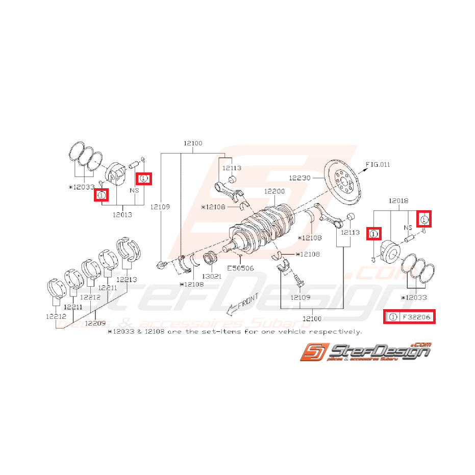 Circlip de pistons SUBARU BRA / TOYOTA GT 86