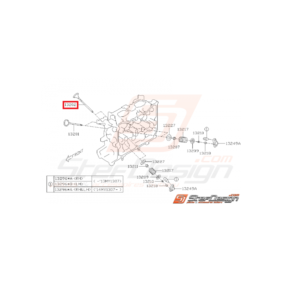 Soupape d'échappement SUBARU BRZ 2015 / TOYOTA GT 86