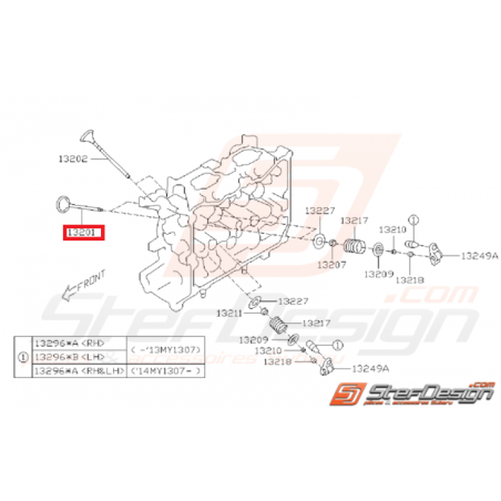 Soupape d'admission origine SUBARU BRZ 2015 / TOYOTA GT 86