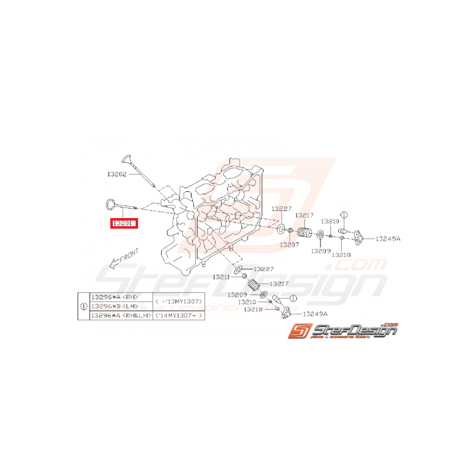 Soupape d'admission origine SUBARU BRZ 2015 / TOYOTA GT 86