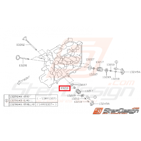 Joint de soupape d'échappement SUBARU BRZ / TOYOTA GT 86