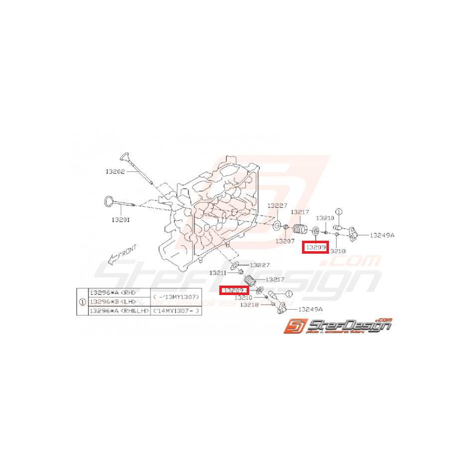Retenue de ressort de soupape SUBARU BRZ / TOYOTA GT 86