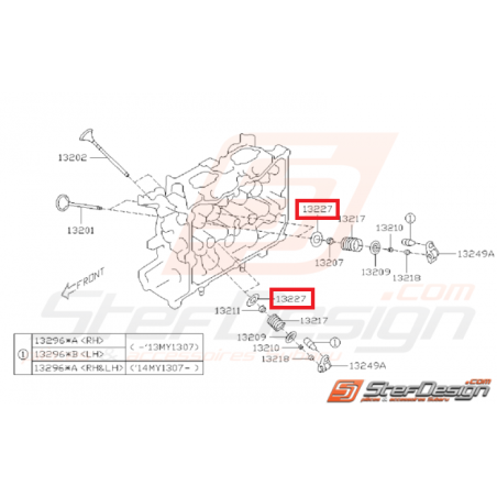 Siège de soupape SUBARU BRZ / TOYOTA GT 86