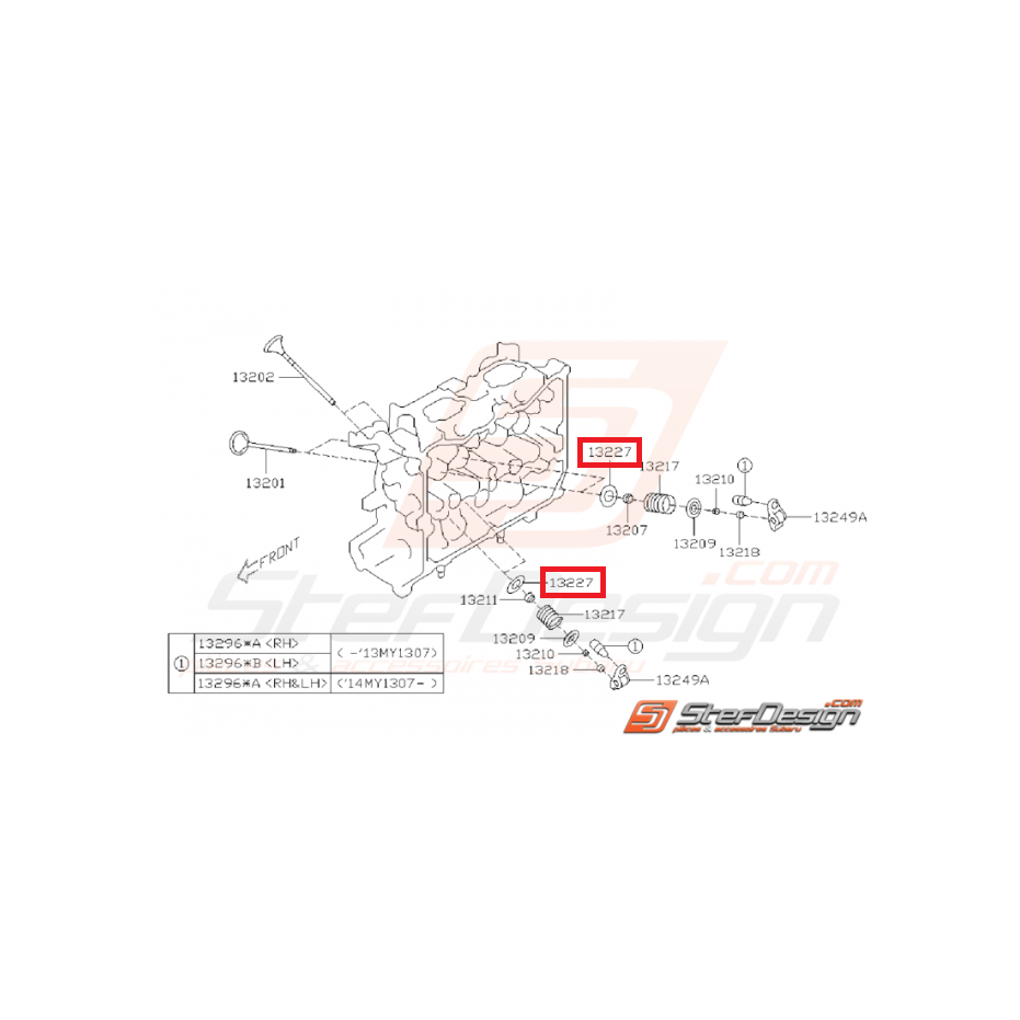 Siège de soupape SUBARU BRZ / TOYOTA GT 86