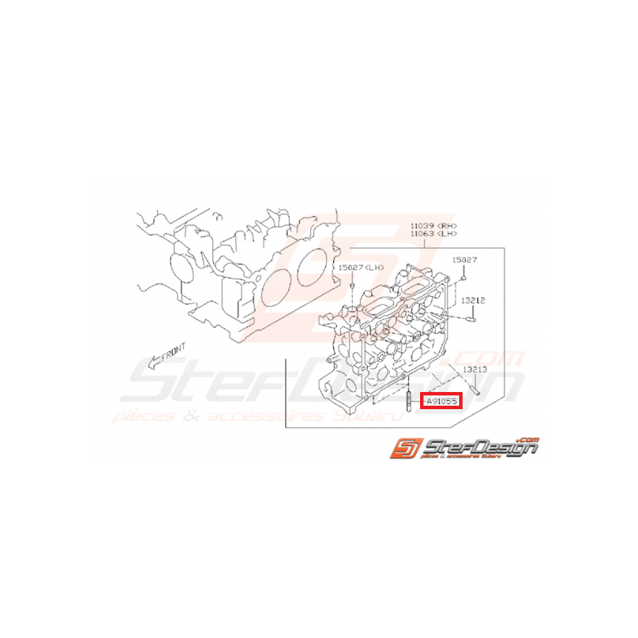 Goujon d'échappement (niveau culasse)