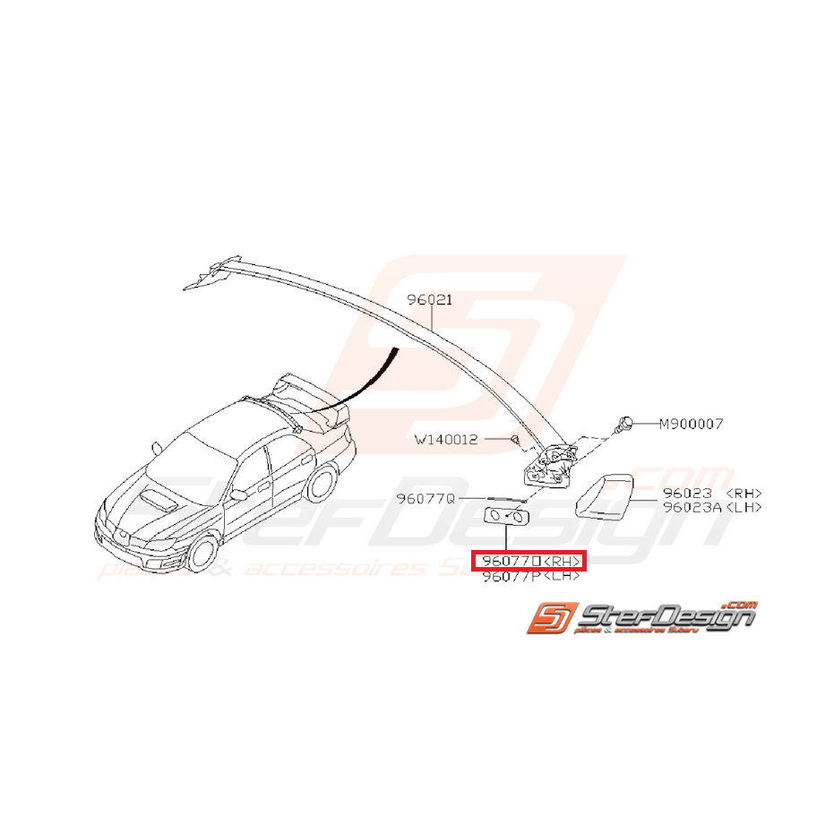 Joint d'étanchéité côté droit de becquet de toit STI 06-07