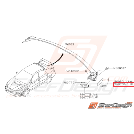 Couvercle latérale de becquet de toit STI 06-07