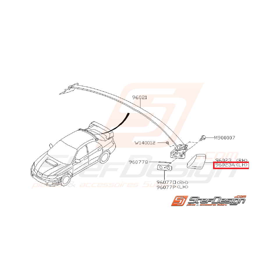 Couvercle latérale de becquet de toit STI 06-07